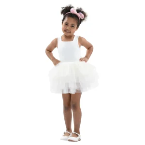 White Solid Tutu Dress