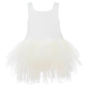 White Solid Tutu Dress