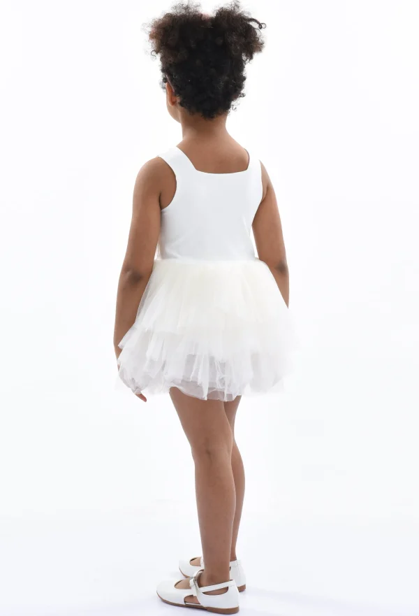 White Solid Tutu Dress