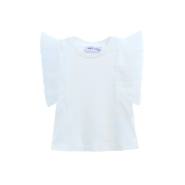 White Tulle Frill T-Shirt