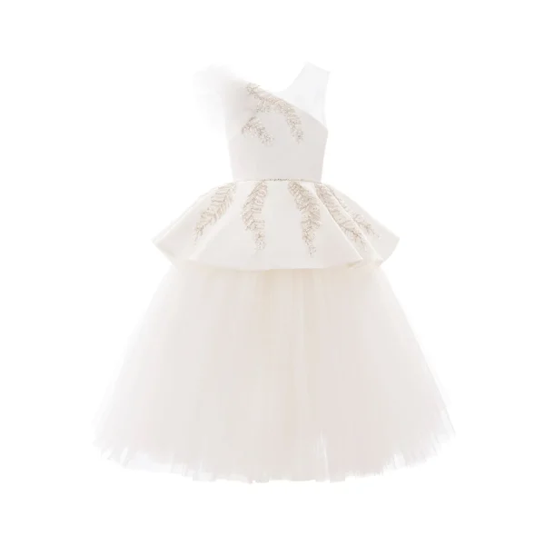 White Villanova Embroidered Tiered Dress