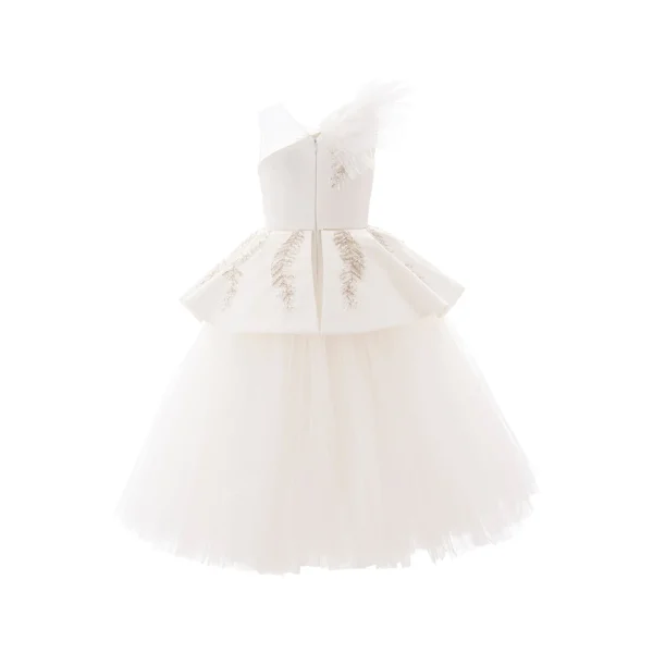 White Villanova Embroidered Tiered Dress