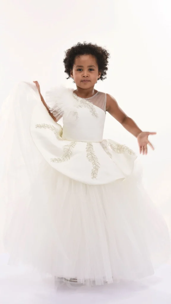 White Villanova Embroidered Tiered Dress