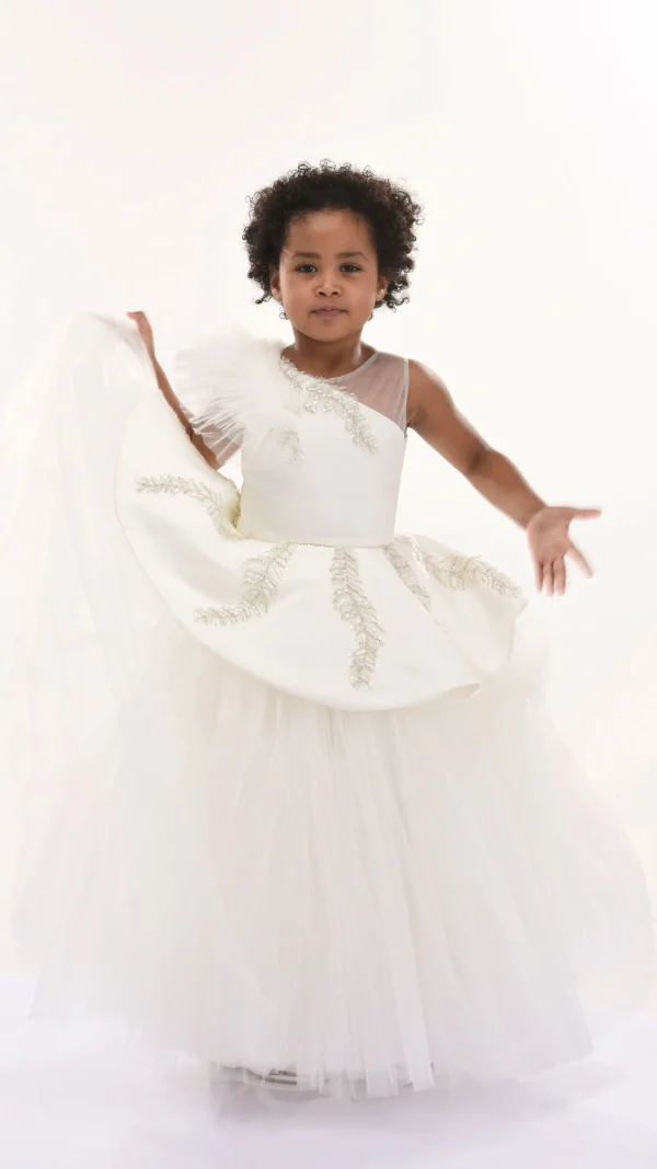White Villanova Embroidered Tiered Dress