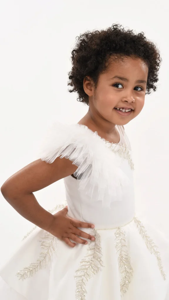 White Villanova Embroidered Tiered Dress