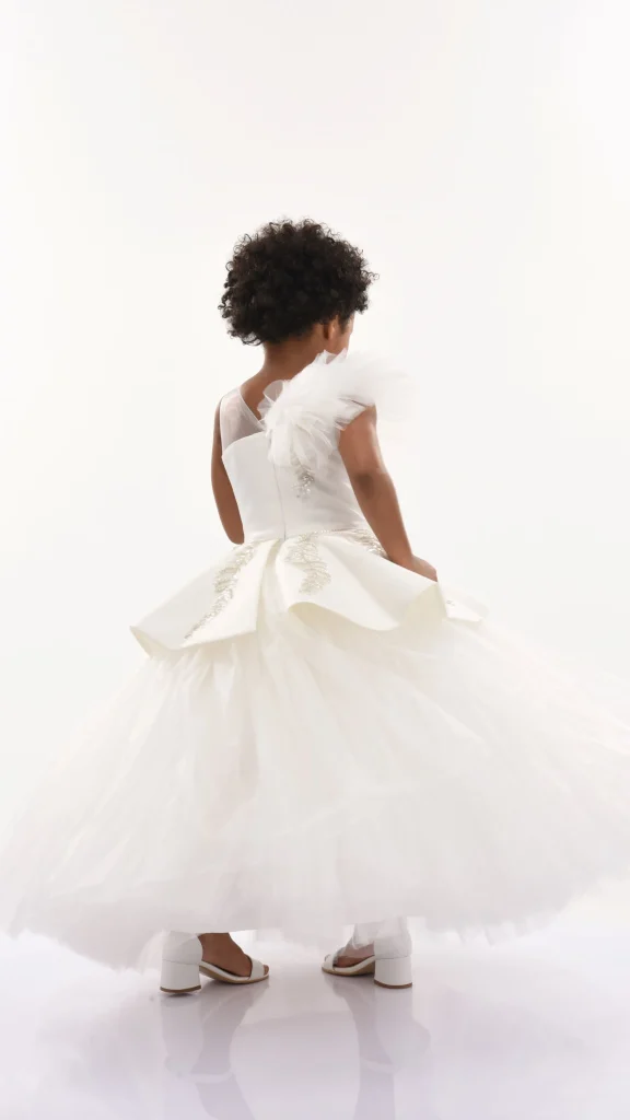White Villanova Embroidered Tiered Dress