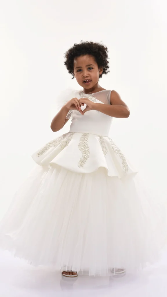 White Villanova Embroidered Tiered Dress