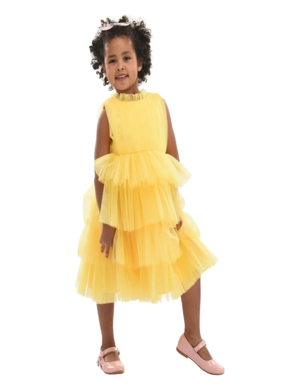 Yellow Farvue Tiered Tulle Dress