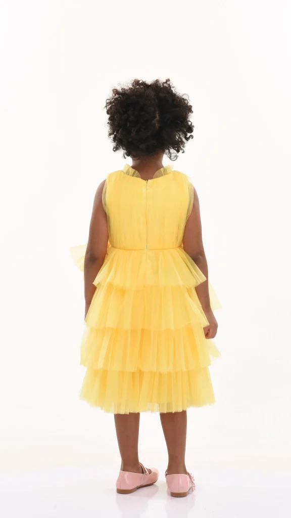 Yellow Farvue Tiered Tulle Dress