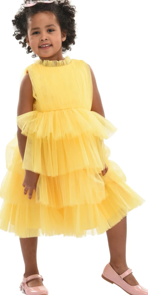 Yellow Farvue Tiered Tulle Dress