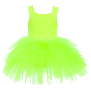 Yellow Neon Solid Tutu Dress