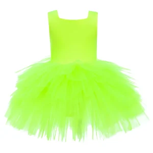 Yellow Neon Solid Tutu Dress