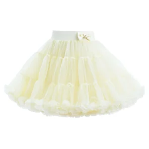 Yellow Pastel Bow Tulle Skirt