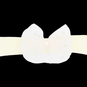 Yellow Tulle Pearl Ribbon Headband